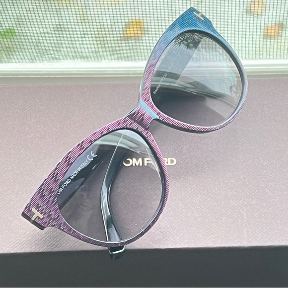 TOM FORD Round Sunglasses-Saskia style-Gradient lenses-Purple and Blue frames - Picture 3 of 7